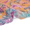 1 Yard Creamsicle Pink and Blue Crinkled Cotton Gauzy Woven Floral Fabric